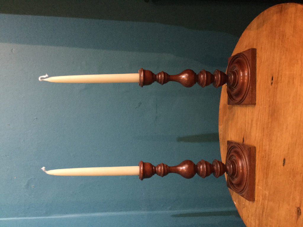 Pair of turned candlesticks #1