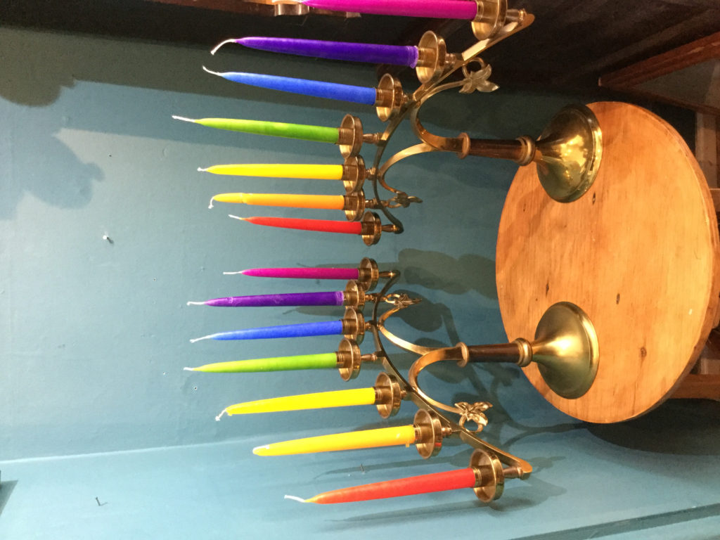 Pair of brass candelabra #1